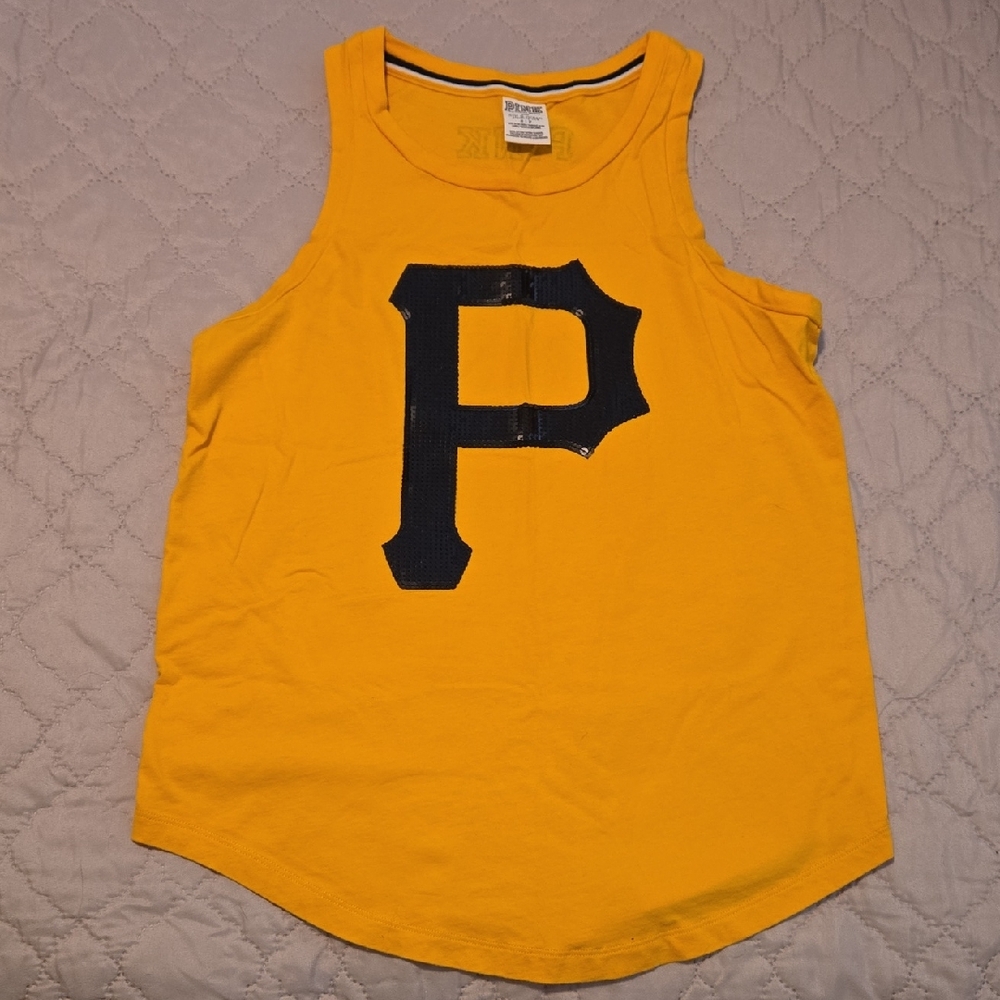 WOMENS BLACK AND YELLOW P TANK VICTORIA SECRET